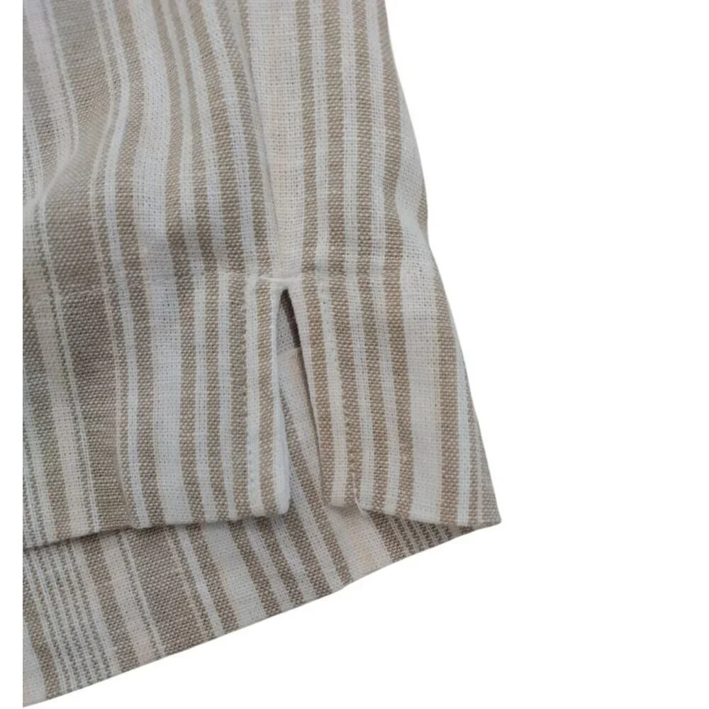 Land N Sea Women's Beige & White Striped Linen Blend Shorts, Size 3X, NWT